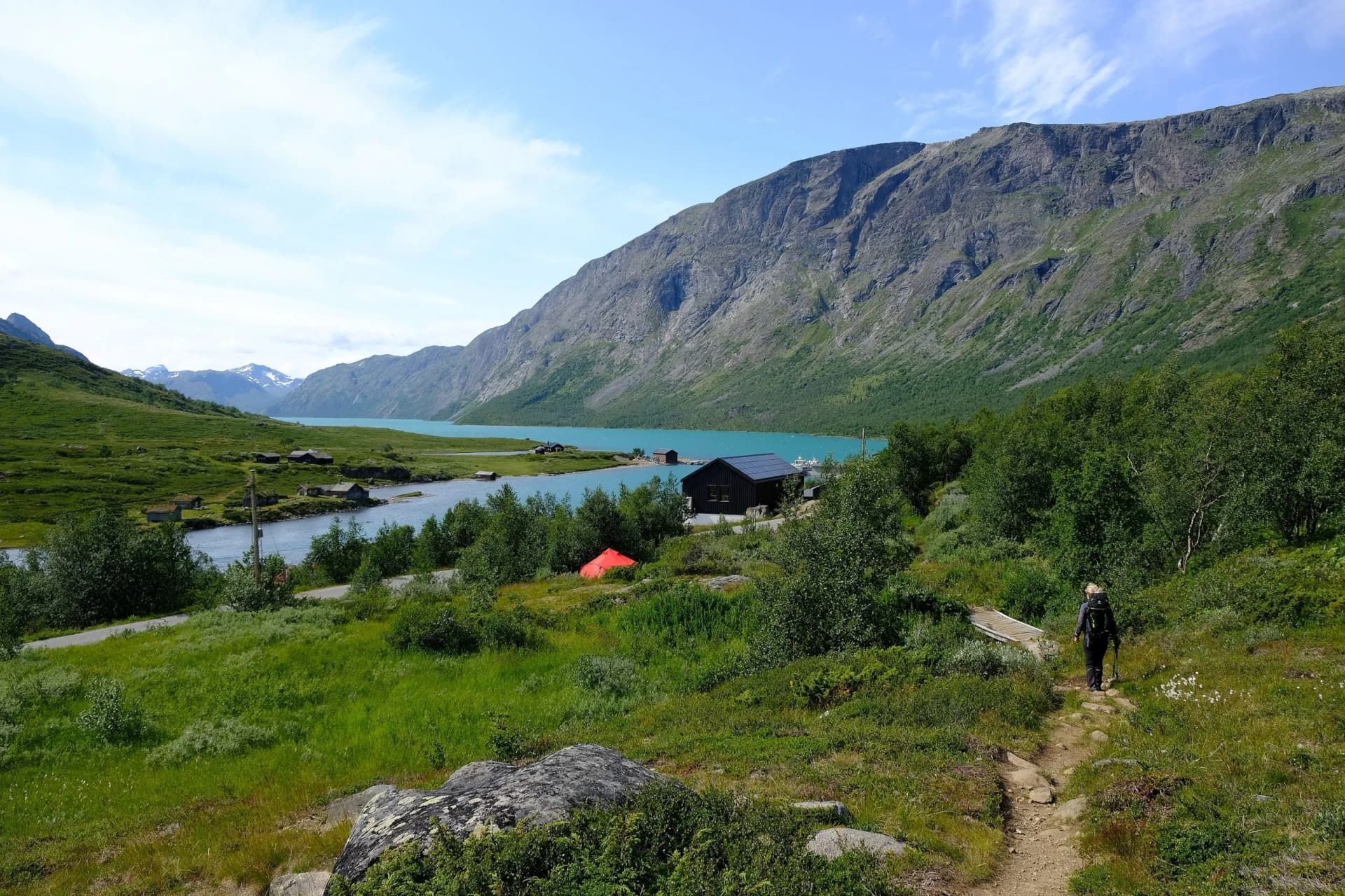 Gjendebu, from there people sails to hike Besseggen trail, Jotunheimen National Park.
