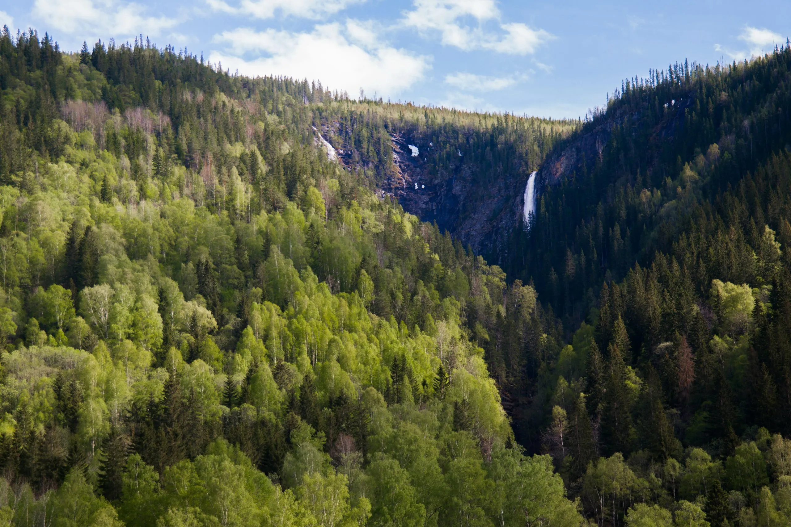 Waterfall in Hardangervidda park, Norway